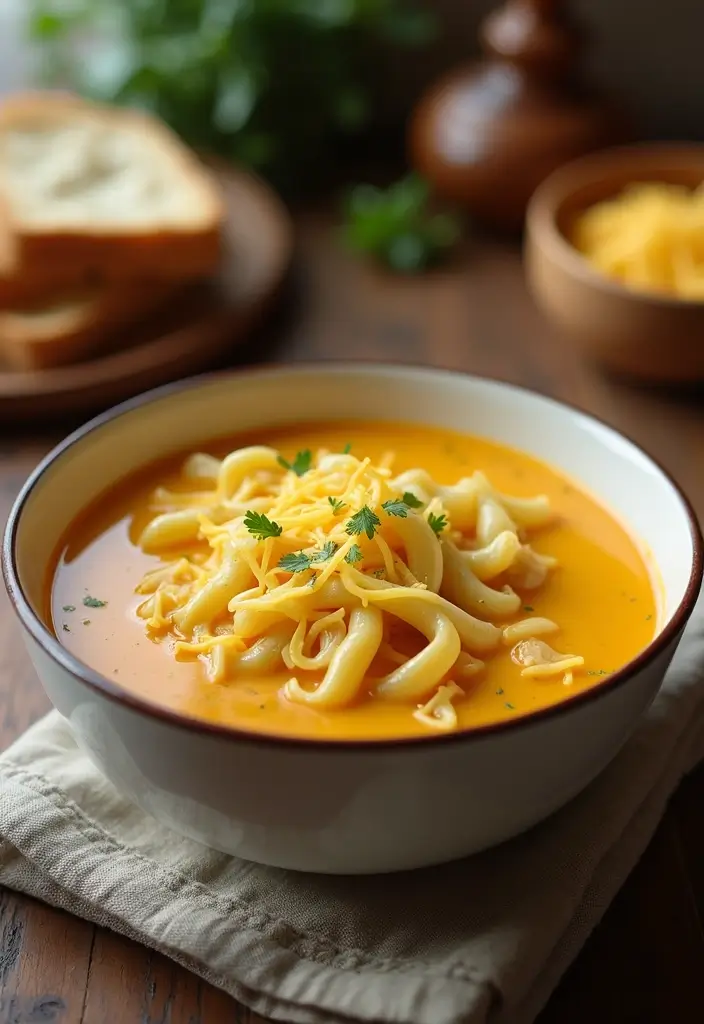 26 Canning Chicken Noodle Soup Recipes for Meal Prep Magic - 10. Cheesy Chicken Noodle Soup