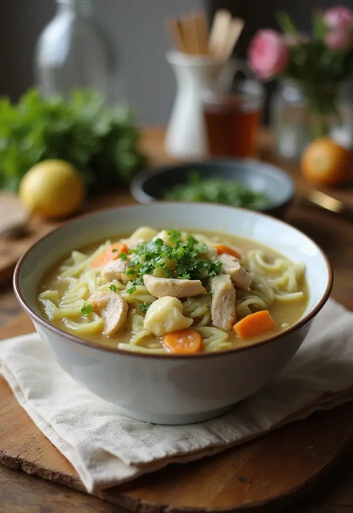 26 Canning Chicken Noodle Soup Recipes for Meal Prep Magic - 17. Cabbage and Chicken Noodle Soup