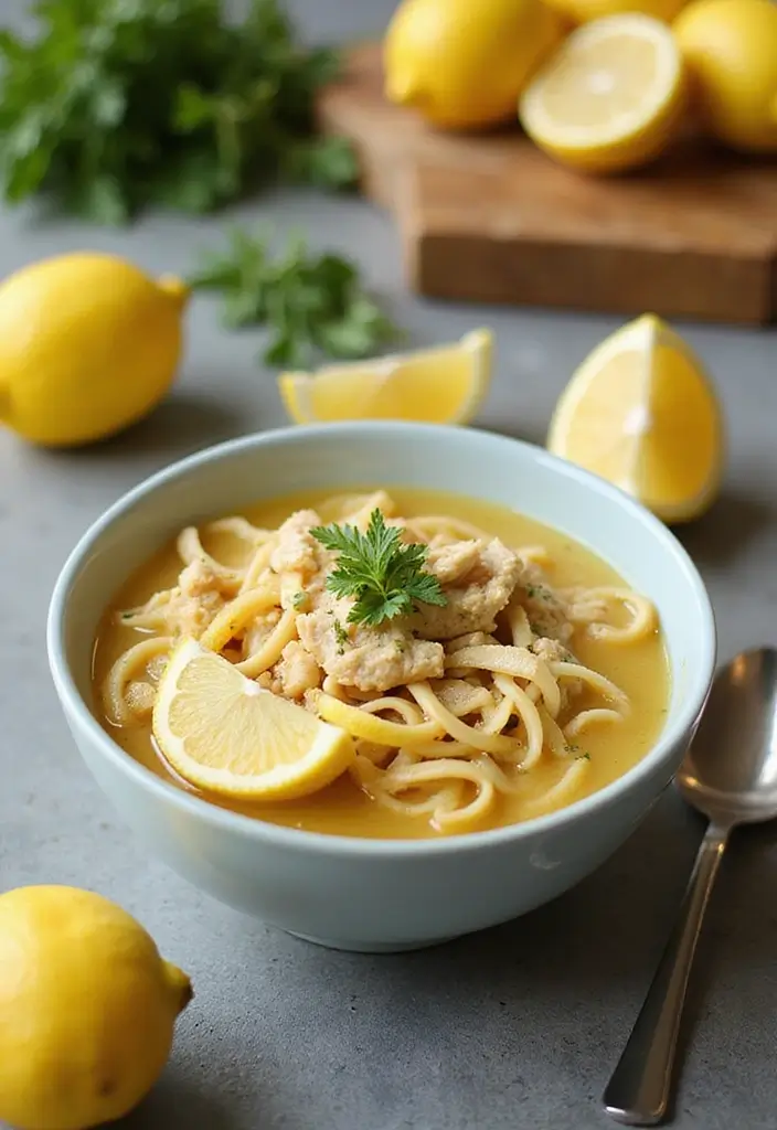 26 Canning Chicken Noodle Soup Recipes for Meal Prep Magic - 3. Lemon Chicken Noodle Soup