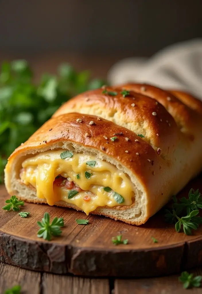 27 Chicken Bacon Ranch Stuffed Bread Recipes That Are Melty Goodness - 1. Classic Chicken Bacon Ranch Stuffed Bread