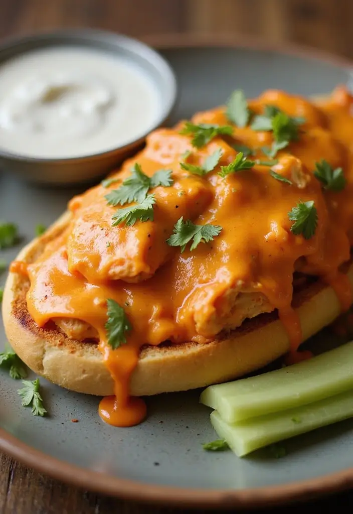 27 Chicken Bacon Ranch Stuffed Bread Recipes That Are Melty Goodness - 2. Buffalo Chicken Bacon Ranch Stuffed Bread