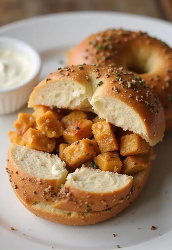 27 Chicken Bacon Ranch Stuffed Bread Recipes That Are Melty Goodness - 21. Everything Bagel Chicken Bacon Ranch Stuffed Bread