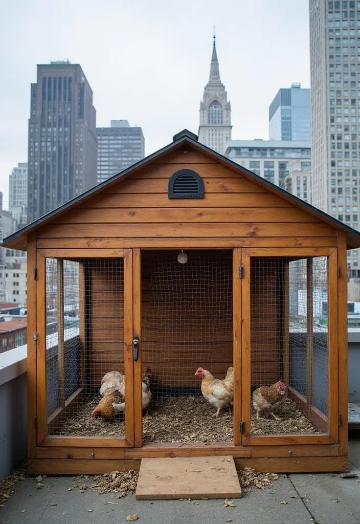 27 Chicken Coop with Run Designs That Fit Any Yard 16 27 Chicken Coop with Run Designs That Fit Any Yard - 15. Urban Rooftop Coop