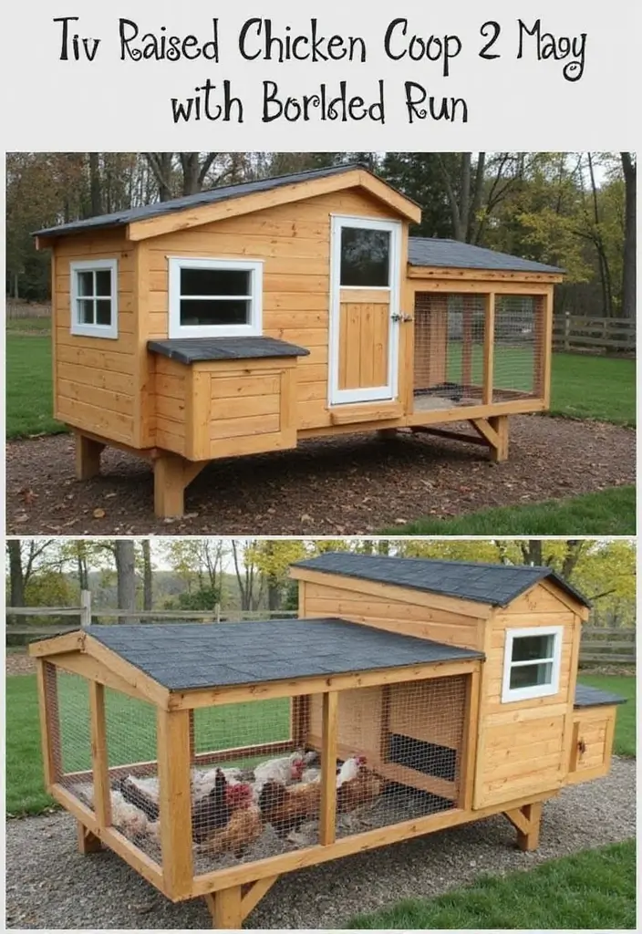 27 Chicken Coop with Run Designs That Fit Any Yard 18 27 Chicken Coop with Run Designs That Fit Any Yard - 17. Raised Coop with Run