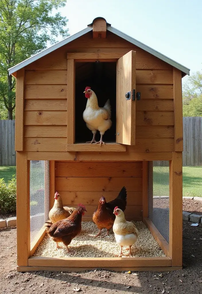 27 Chicken Coop with Run Designs That Fit Any Yard 21 27 Chicken Coop with Run Designs That Fit Any Yard - 20. High-Roof Coop