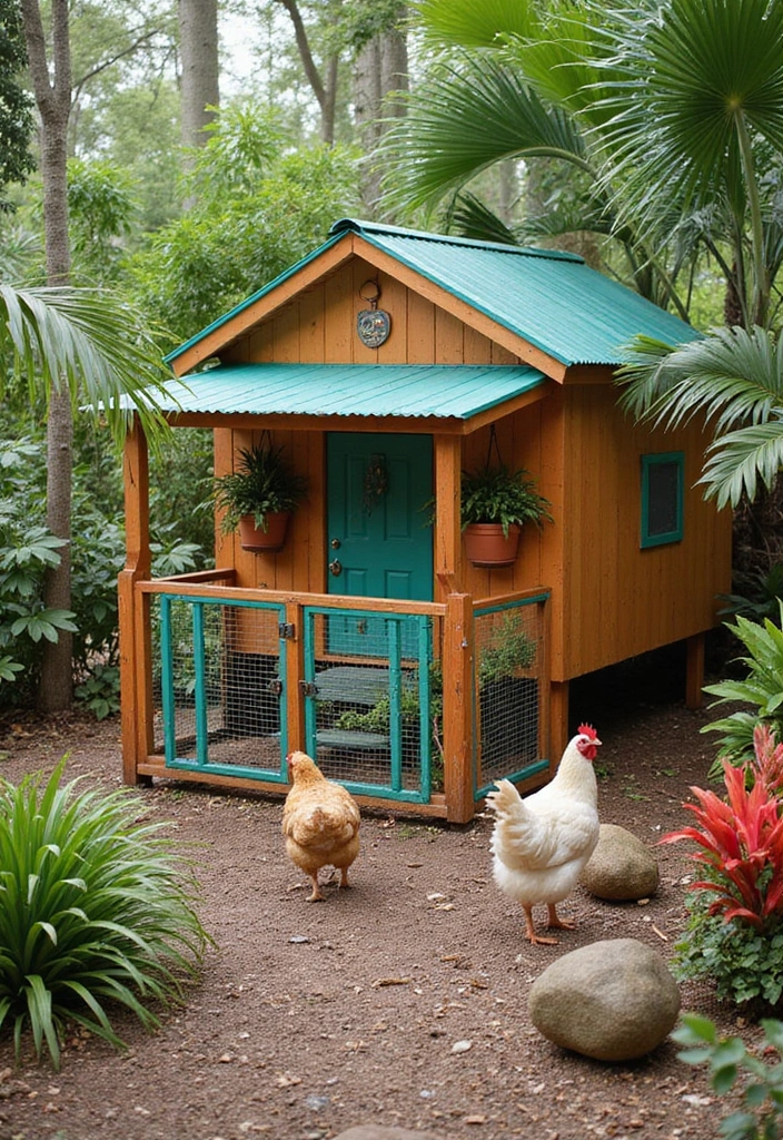 27 Chicken Coop with Run Designs That Fit Any Yard 23 27 Chicken Coop with Run Designs That Fit Any Yard - 22. Themed Vacation Coop