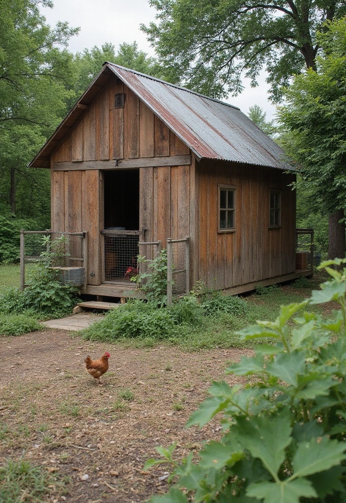 27 Chicken Coop with Run Designs That Fit Any Yard 4 27 Chicken Coop with Run Designs That Fit Any Yard - 3. Rustic Barn Coop