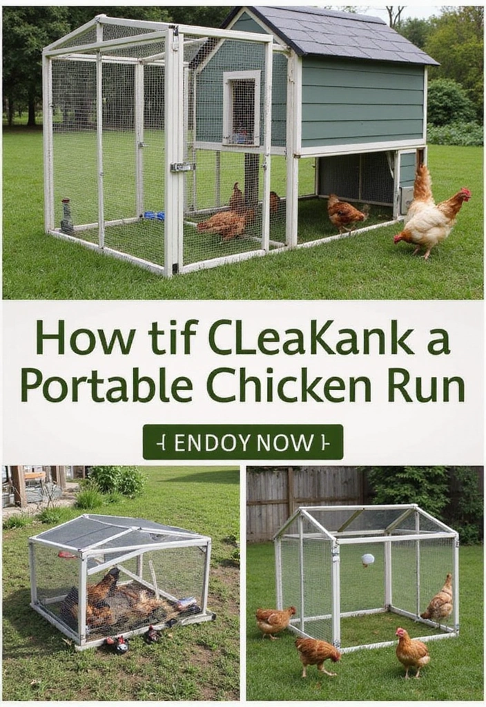 27 Chicken Coop with Run Designs That Fit Any Yard 9 27 Chicken Coop with Run Designs That Fit Any Yard - 8. Portable Chicken Run