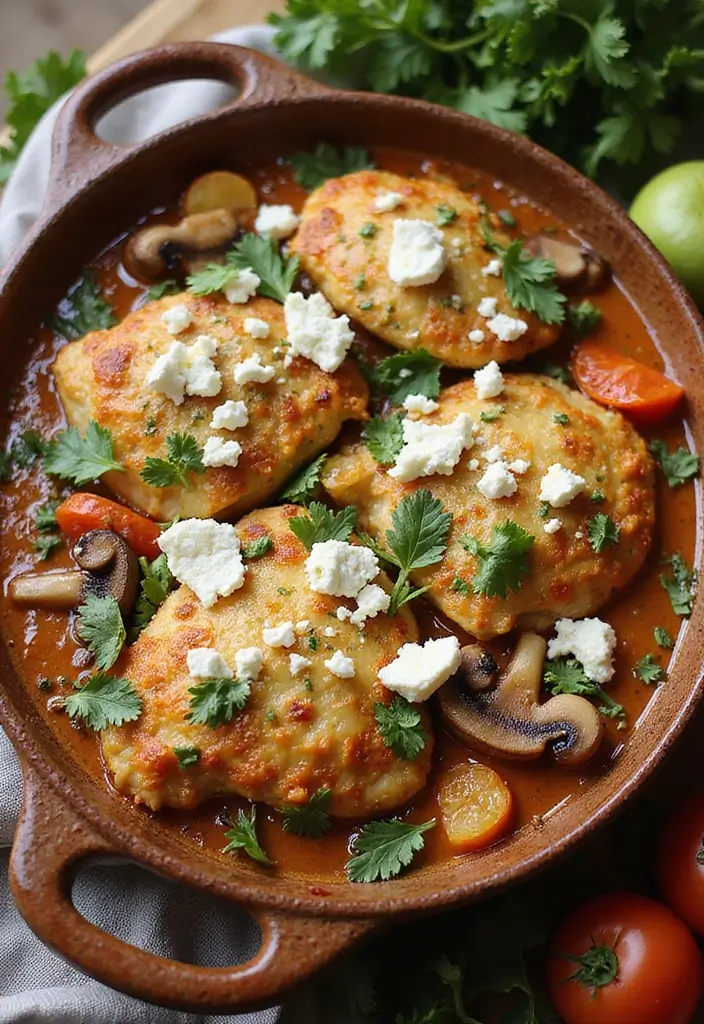 27 Chicken and Mushroom Recipes: Healthy and Hearty 11 27 Chicken and Mushroom Recipes: Healthy and Hearty - 10. Mediterranean Chicken and Mushroom Bake