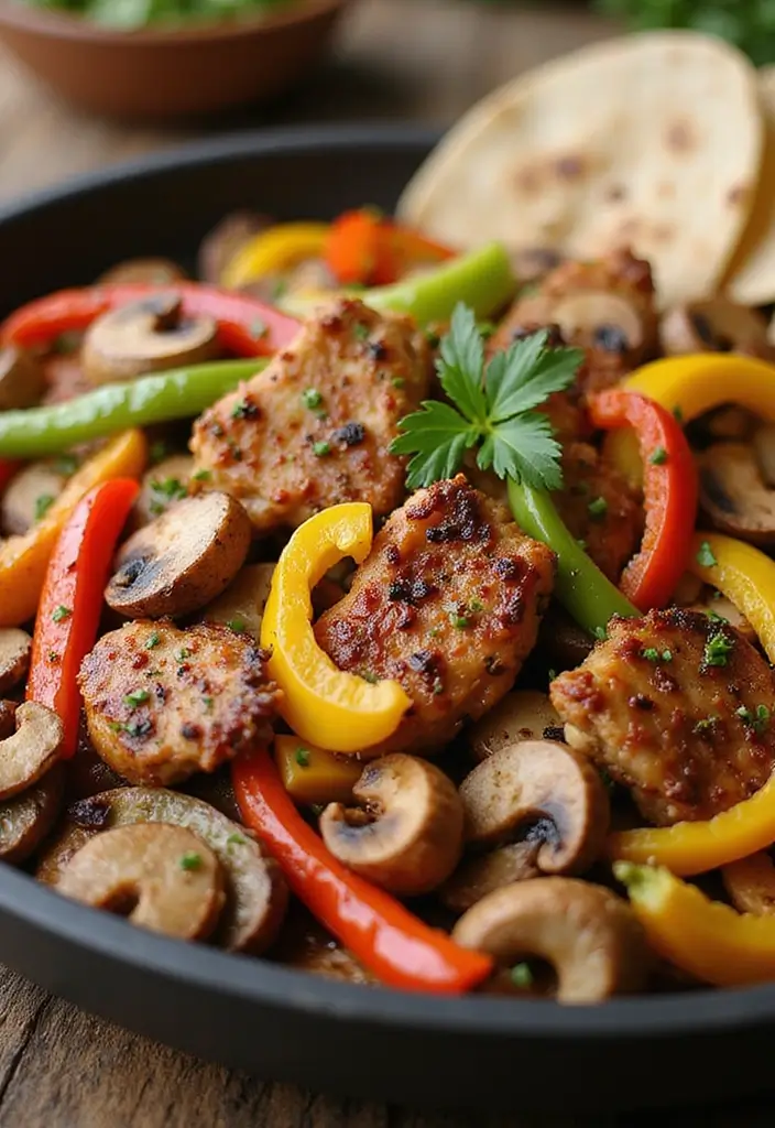 27 Chicken and Mushroom Recipes: Healthy and Hearty 12 27 Chicken and Mushroom Recipes: Healthy and Hearty - 11. Chicken and Mushroom Fajitas