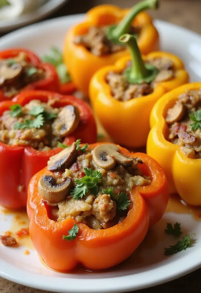 27 Chicken and Mushroom Recipes: Healthy and Hearty 18 27 Chicken and Mushroom Recipes: Healthy and Hearty - 17. Chicken and Mushroom Stuffed Peppers