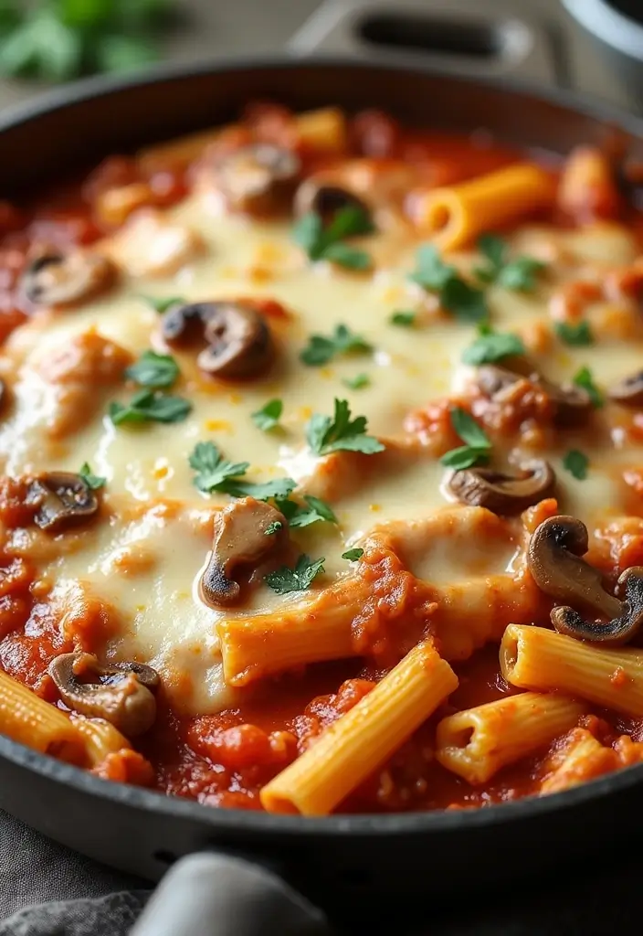 27 Chicken and Mushroom Recipes: Healthy and Hearty 25 27 Chicken and Mushroom Recipes: Healthy and Hearty - 24. Chicken and Mushroom Baked Ziti