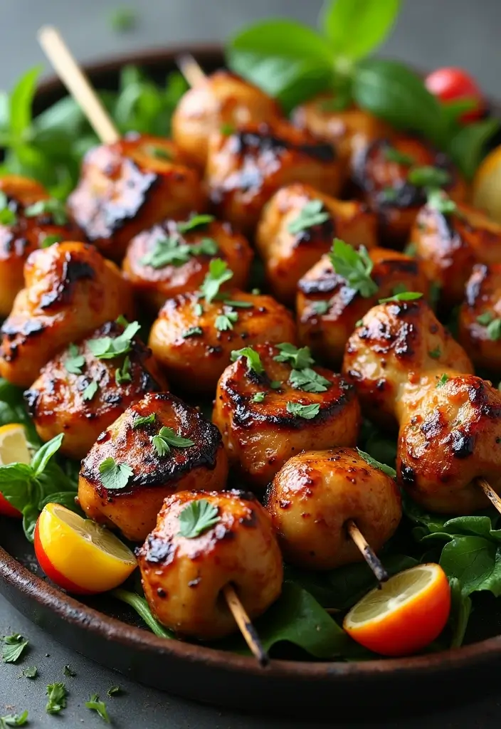 27 Chicken and Mushroom Recipes: Healthy and Hearty 7 27 Chicken and Mushroom Recipes: Healthy and Hearty - 6. Balsamic Glazed Chicken and Mushroom Skewers