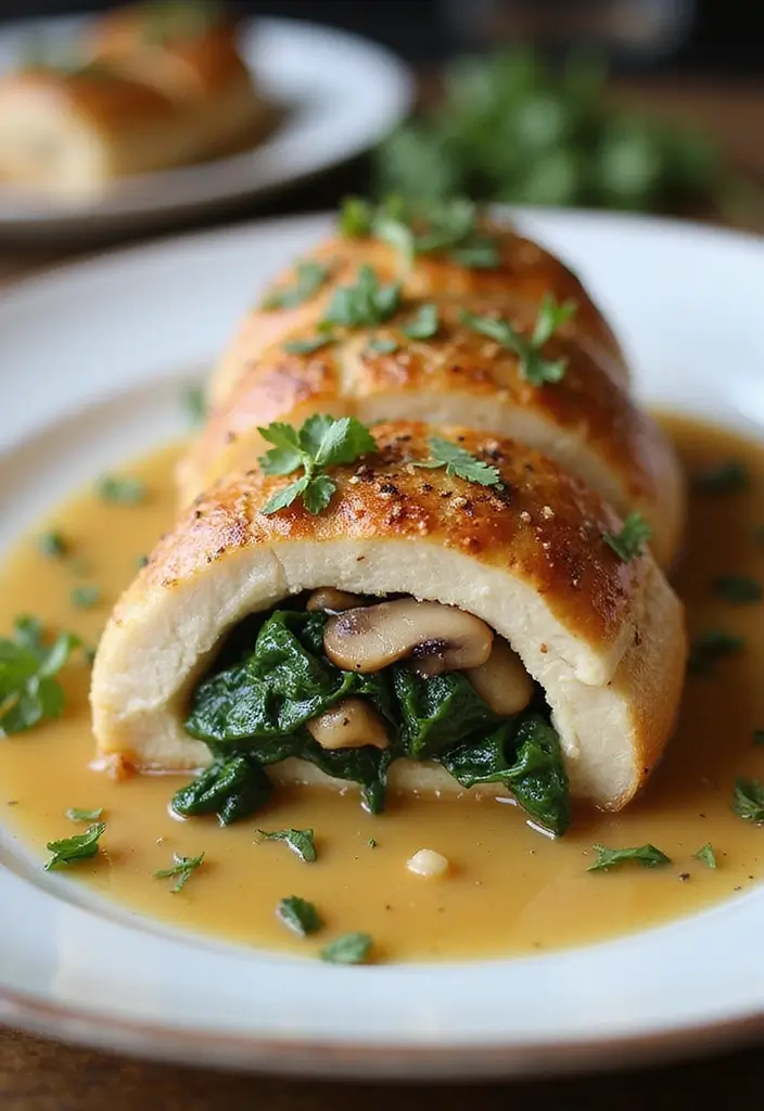 27 Chicken and Mushroom Recipes: Healthy and Hearty 8 27 Chicken and Mushroom Recipes: Healthy and Hearty - 7. Stuffed Chicken Breasts with Mushrooms and Spinach