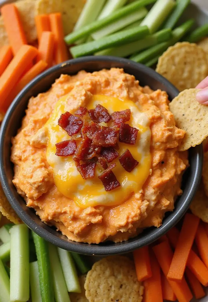 27 Creamy Buffalo Chicken Dip Recipes That Are Party Favorites 14 27 Creamy Buffalo Chicken Dip Recipes That Are Party Favorites - 13. Buffalo Chicken Dip with Bacon