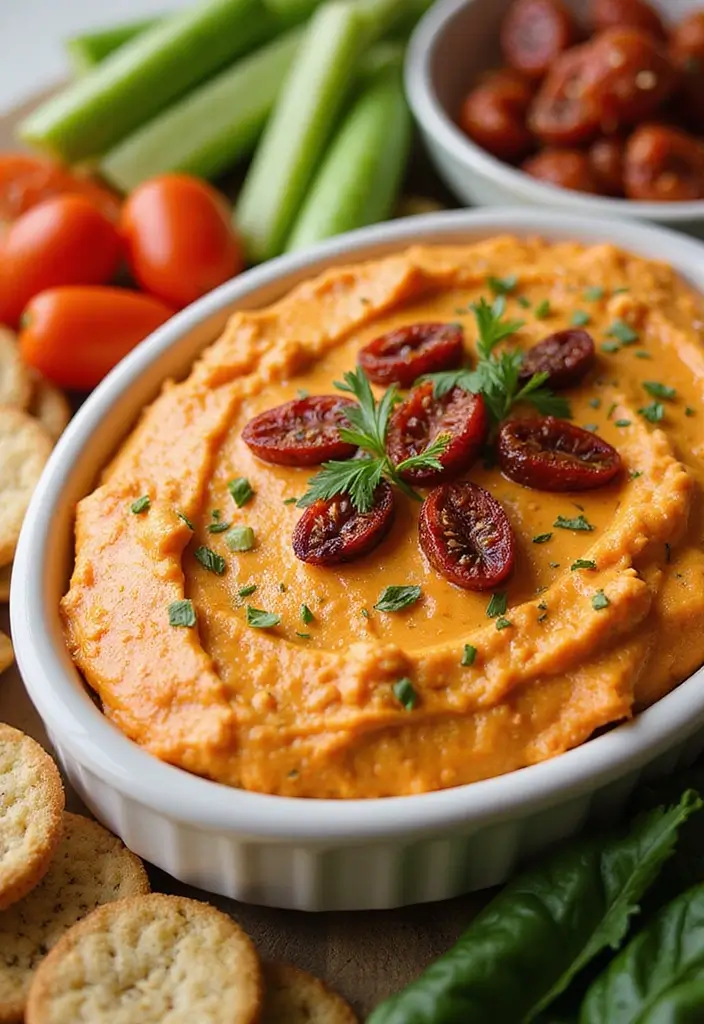 27 Creamy Buffalo Chicken Dip Recipes That Are Party Favorites 27 27 Creamy Buffalo Chicken Dip Recipes That Are Party Favorites - 26. Buffalo Chicken Dip with Sun-Dried Tomatoes