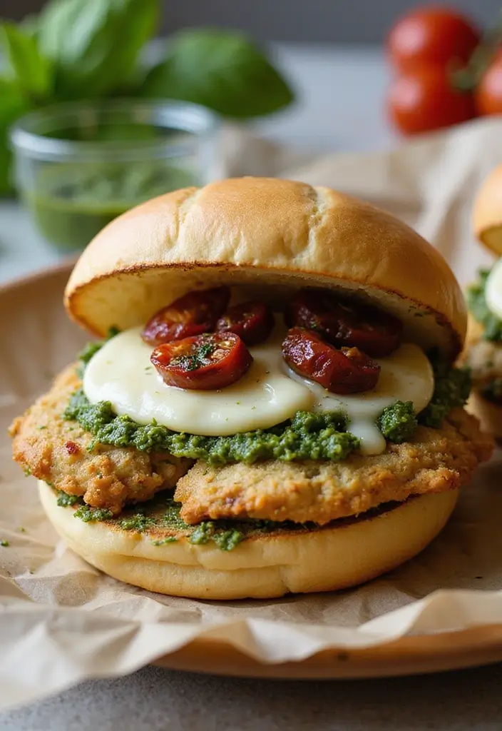 27 Crispy Chicken Sandwich Recipes That Are Better Than Takeout 20 27 Crispy Chicken Sandwich Recipes That Are Better Than Takeout - 19. Pesto Chicken Sandwich