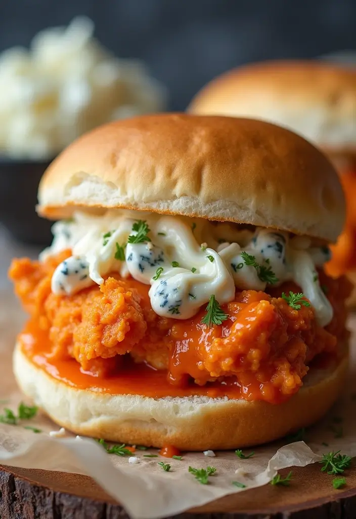 27 Crispy Chicken Sandwich Recipes That Are Better Than Takeout 6 27 Crispy Chicken Sandwich Recipes That Are Better Than Takeout - 5. Buffalo Chicken Sandwich with Blue Cheese Slaw