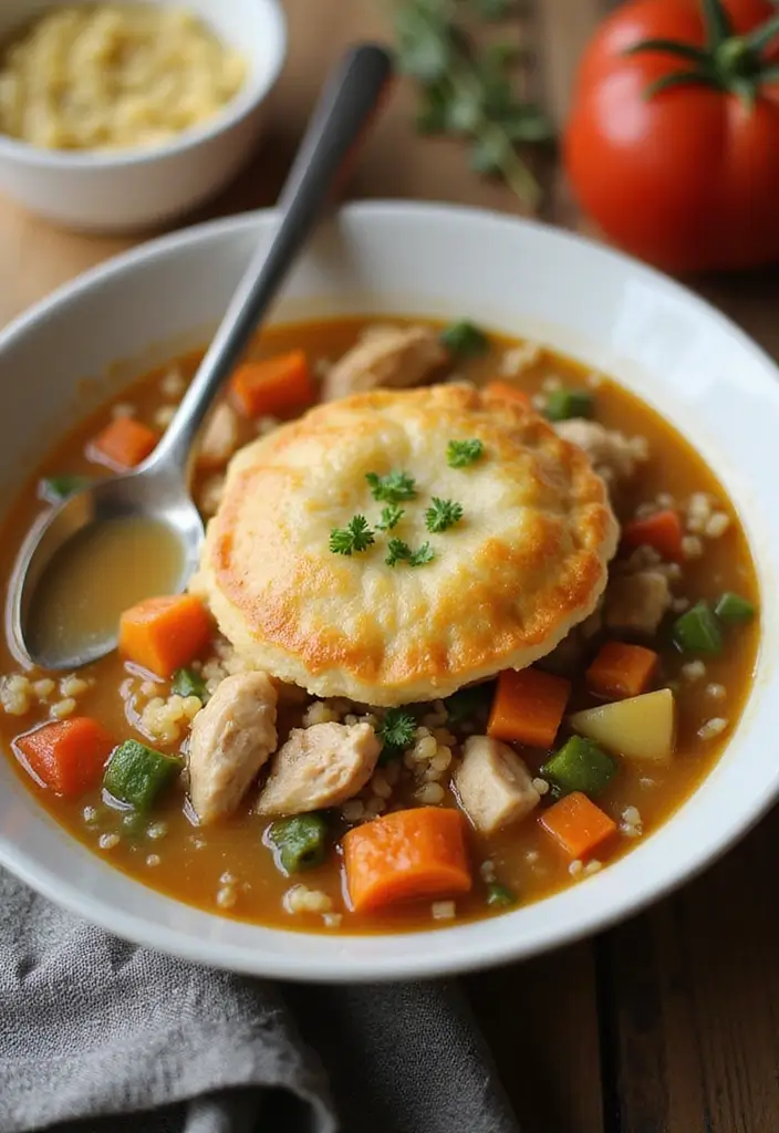 27 Easy Chicken Pot Pie Soup Recipes That Feel Comforting - 13. Chicken Pot Pie Soup with Quinoa