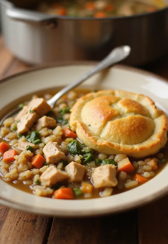 27 Easy Chicken Pot Pie Soup Recipes That Feel Comforting - 20. Chicken Pot Pie Soup with Wild Rice