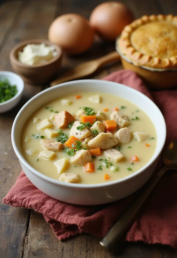 27 Easy Chicken Pot Pie Soup Recipes That Feel Comforting - 22. Chicken Pot Pie Soup with Pot Pie Seasoning