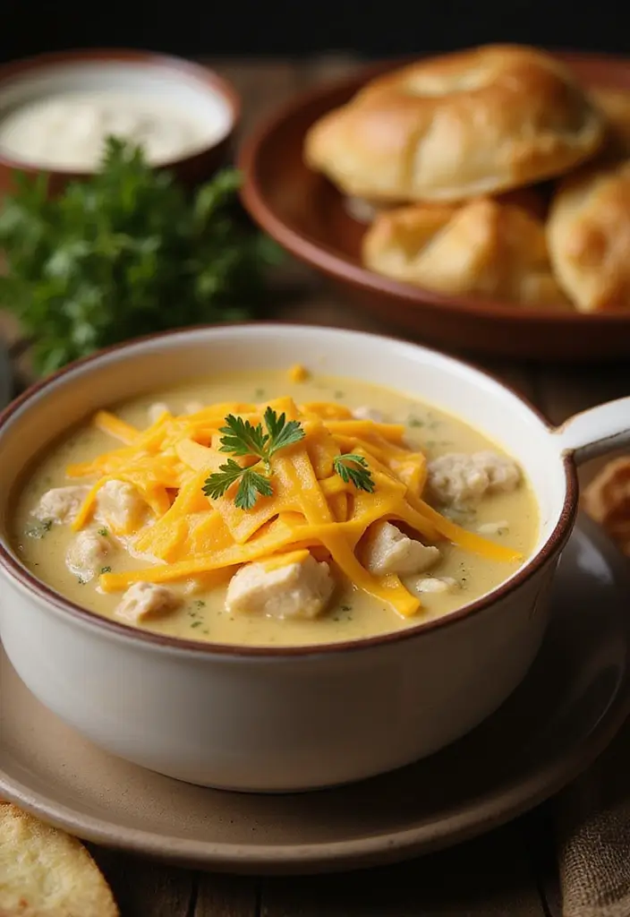 27 Easy Chicken Pot Pie Soup Recipes That Feel Comforting - 25. Chicken Pot Pie Soup with Cheddar