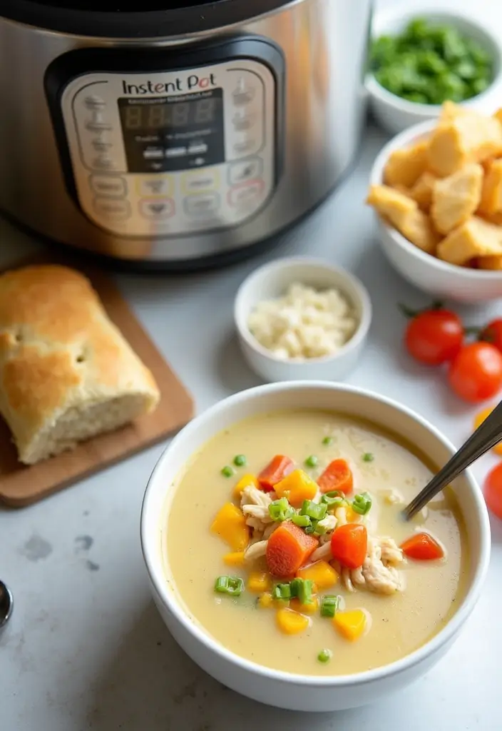27 Easy Chicken Pot Pie Soup Recipes That Feel Comforting - 6. Instant Pot Chicken Pot Pie Soup