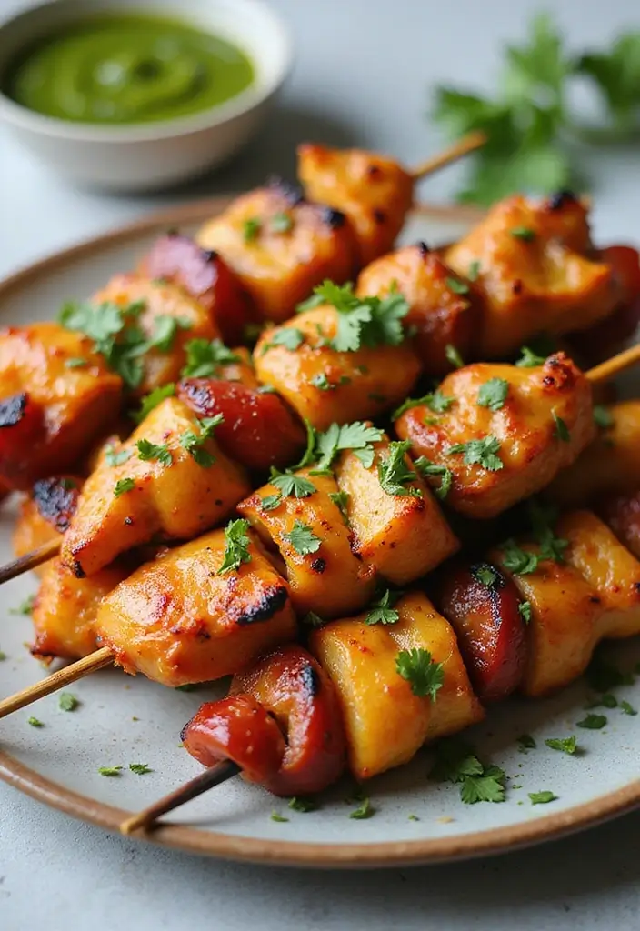 27 Peruvian Chicken with Green Sauce Recipes That Taste Authentic - 3. Oven-Baked Peruvian Chicken Skewers