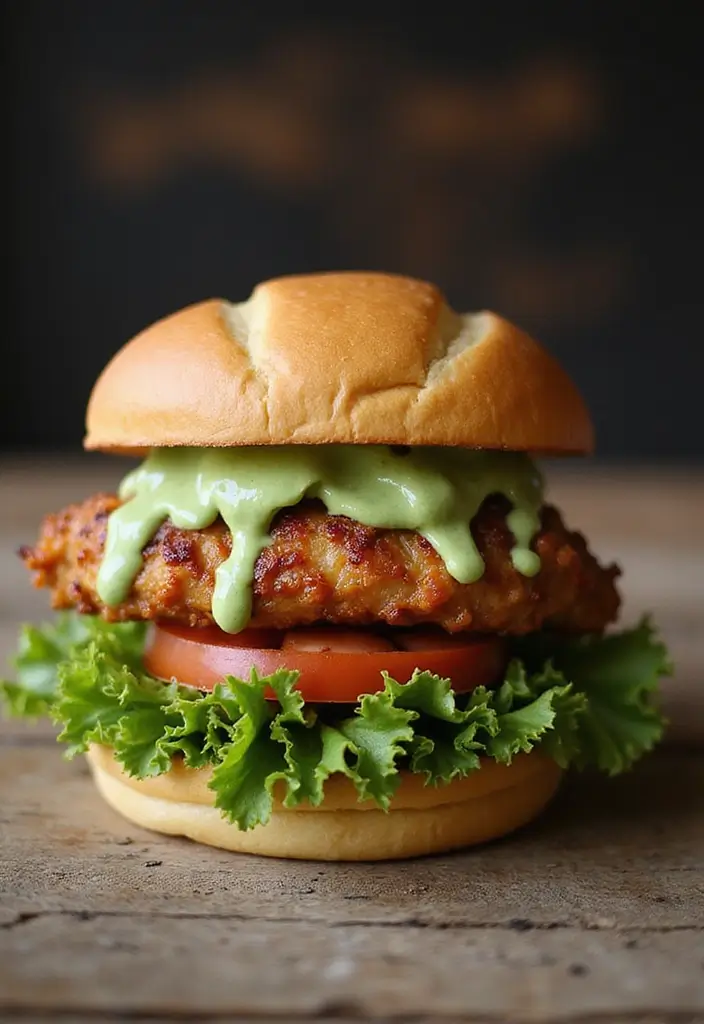 27 Peruvian Chicken with Green Sauce Recipes That Taste Authentic - 9. Peruvian Chicken Burgers with Green Sauce