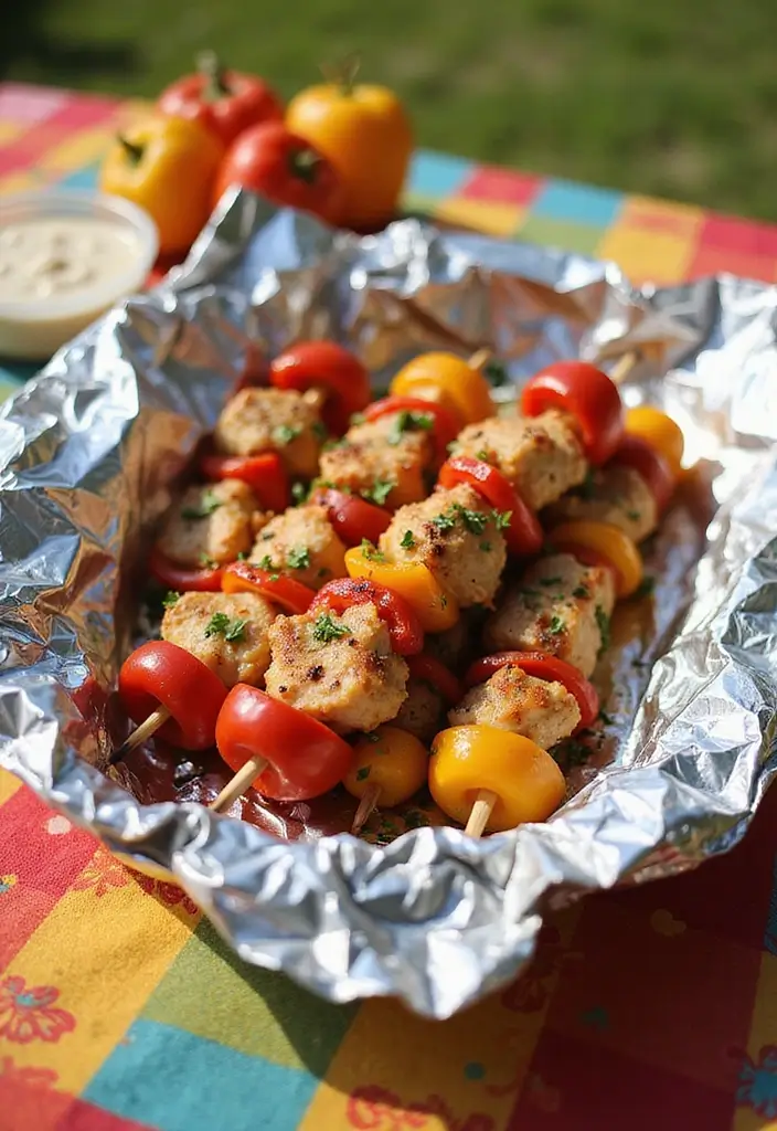 27 Santa Fe Chicken Foil Packet Recipes That Are Easy & Mess-Free 17 27 Santa Fe Chicken Foil Packet Recipes That Are Easy & Mess-Free - 16. Santa Fe Chicken and Peppers Skewers