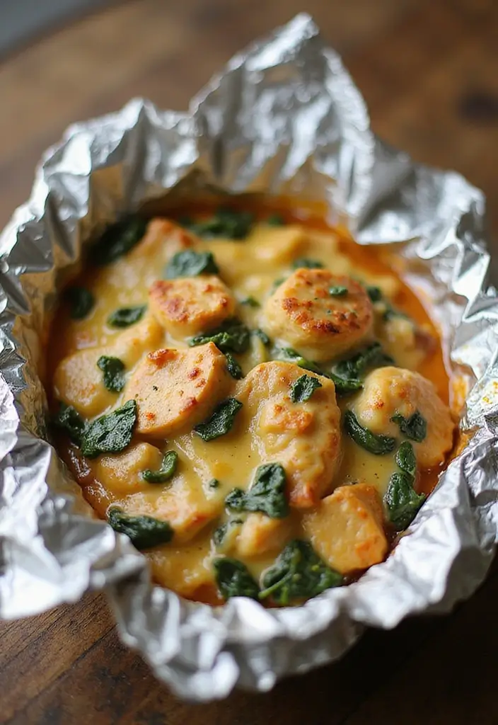 27 Santa Fe Chicken Foil Packet Recipes That Are Easy & Mess-Free 23 27 Santa Fe Chicken Foil Packet Recipes That Are Easy & Mess-Free - 22. Santa Fe Chicken and Spinach Gratin