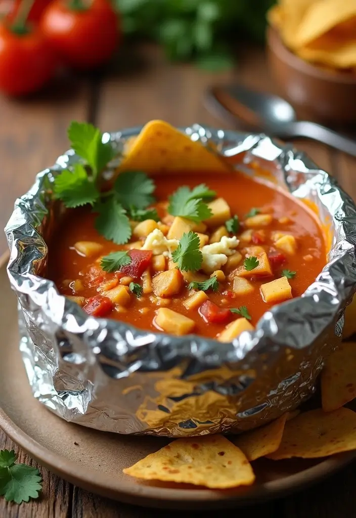 27 Santa Fe Chicken Foil Packet Recipes That Are Easy & Mess-Free 5 27 Santa Fe Chicken Foil Packet Recipes That Are Easy & Mess-Free - 4. Santa Fe Chicken Tortilla Soup Packets