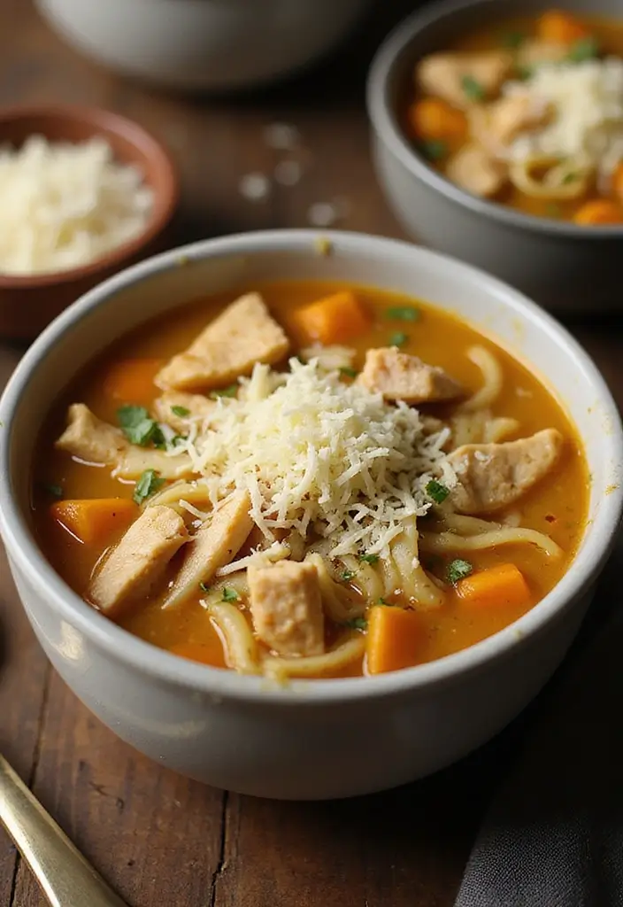 27 Simple Chicken Noodle Soup Recipe Versions That Comfort Instantly 16 27 Simple Chicken Noodle Soup Recipe Versions That Comfort Instantly - 15. Garlic Parmesan Chicken Noodle Soup