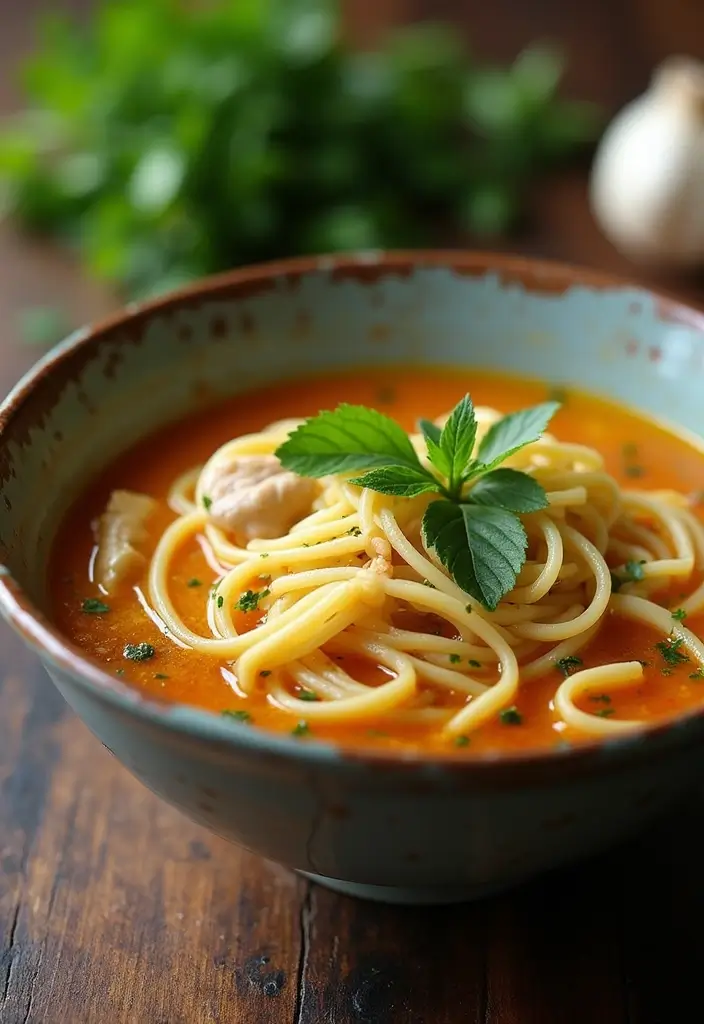 27 Simple Chicken Noodle Soup Recipe Versions That Comfort Instantly 23 27 Simple Chicken Noodle Soup Recipe Versions That Comfort Instantly - 22. Garlic Ginger Chicken Noodle Soup