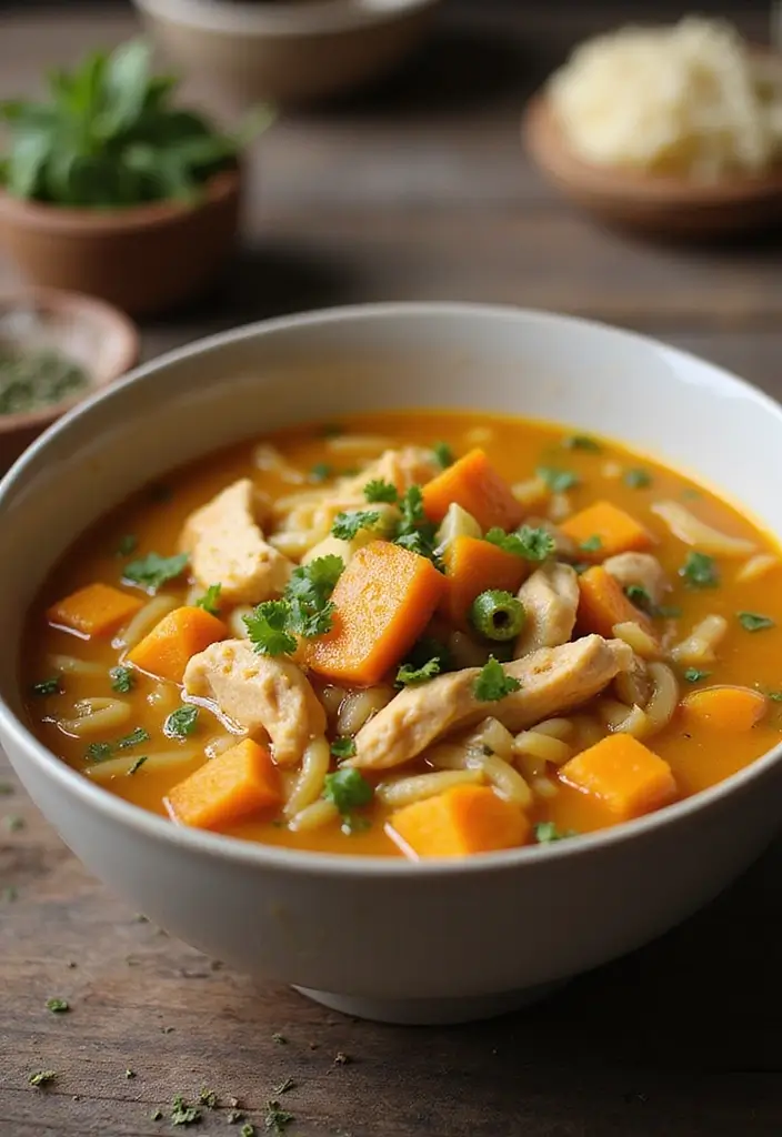 27 Simple Chicken Noodle Soup Recipe Versions That Comfort Instantly 27 27 Simple Chicken Noodle Soup Recipe Versions That Comfort Instantly - 26. Butternut Squash Chicken Noodle Soup