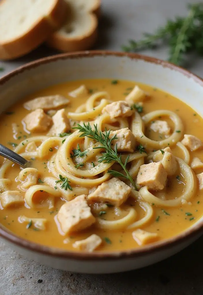 27 Simple Chicken Noodle Soup Recipe Versions That Comfort Instantly 5 27 Simple Chicken Noodle Soup Recipe Versions That Comfort Instantly - 4. Creamy Chicken Noodle Soup