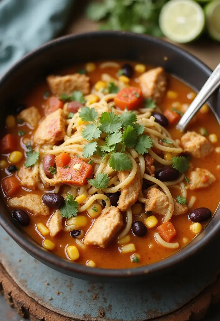 27 Simple Chicken Noodle Soup Recipe Versions That Comfort Instantly 9 27 Simple Chicken Noodle Soup Recipe Versions That Comfort Instantly - 8. Southwest Chicken Noodle Soup