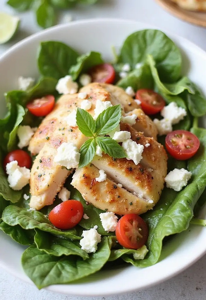 27 Whole30 Chicken Salad Recipes That Are Fresh & Creamy 11 27 Whole30 Chicken Salad Recipes That Are Fresh & Creamy - 10. Spinach and Feta Chicken Salad