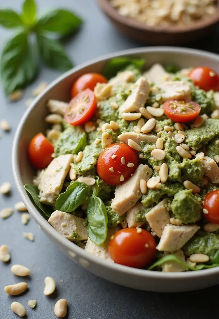 27 Whole30 Chicken Salad Recipes That Are Fresh & Creamy 12 27 Whole30 Chicken Salad Recipes That Are Fresh & Creamy - 11. Pesto Chicken Salad