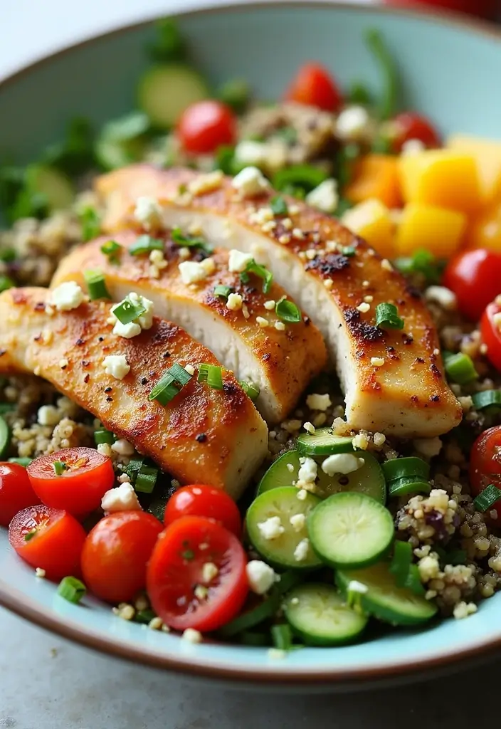 27 Whole30 Chicken Salad Recipes That Are Fresh & Creamy 14 27 Whole30 Chicken Salad Recipes That Are Fresh & Creamy - 13. Mediterranean Quinoa Chicken Salad