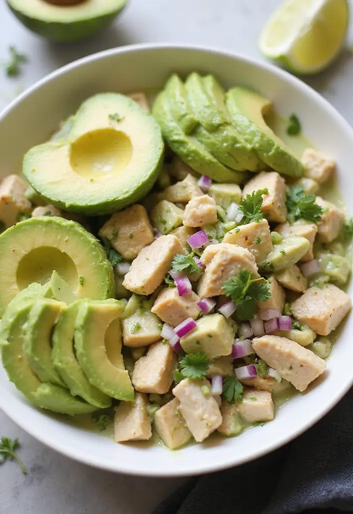 27 Whole30 Chicken Salad Recipes That Are Fresh & Creamy 3 27 Whole30 Chicken Salad Recipes That Are Fresh & Creamy - 2. Avocado Chicken Salad