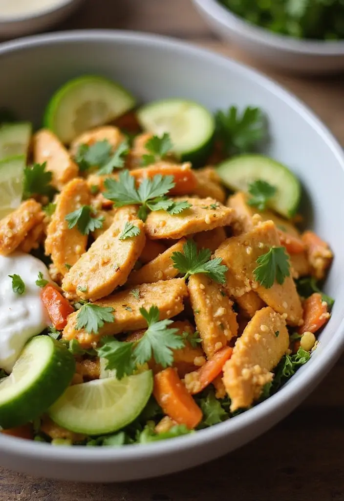 27 Whole30 Chicken Salad Recipes That Are Fresh & Creamy 23 27 Whole30 Chicken Salad Recipes That Are Fresh & Creamy - 22. Coconut Curry Chicken Salad