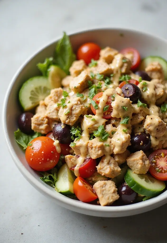 27 Whole30 Chicken Salad Recipes That Are Fresh & Creamy 6 27 Whole30 Chicken Salad Recipes That Are Fresh & Creamy - 5. Mediterranean Chicken Salad