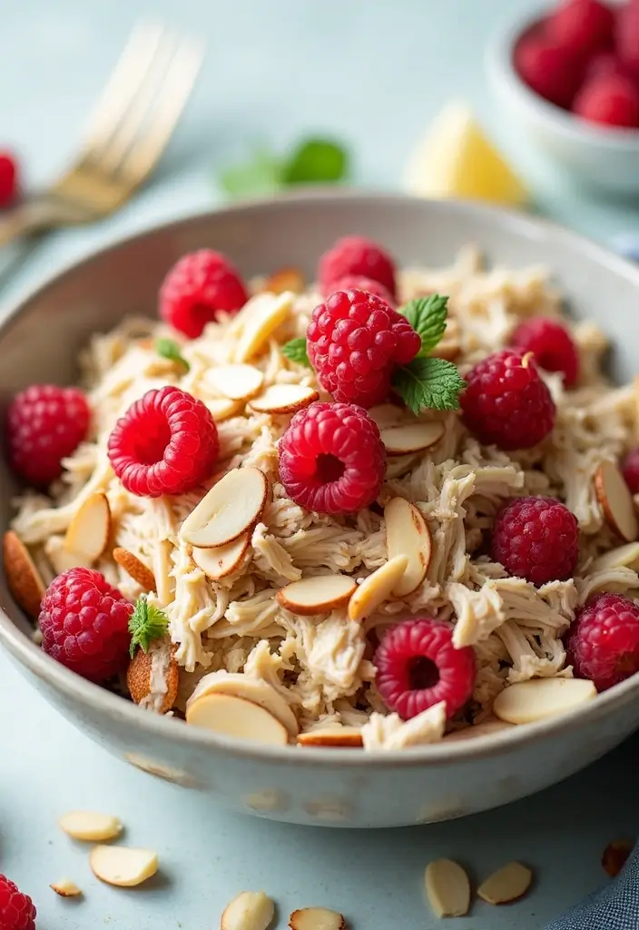 27 Whole30 Chicken Salad Recipes That Are Fresh & Creamy 10 27 Whole30 Chicken Salad Recipes That Are Fresh & Creamy - 9. Raspberry Almond Chicken Salad