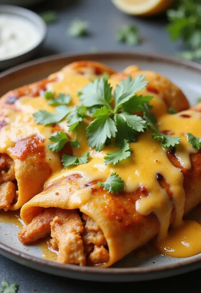 28 Chicken Enchiladas with White Sauce Recipes That Feel Creamy & Rich - 19. Chicken Enchiladas with Chipotle White Sauce