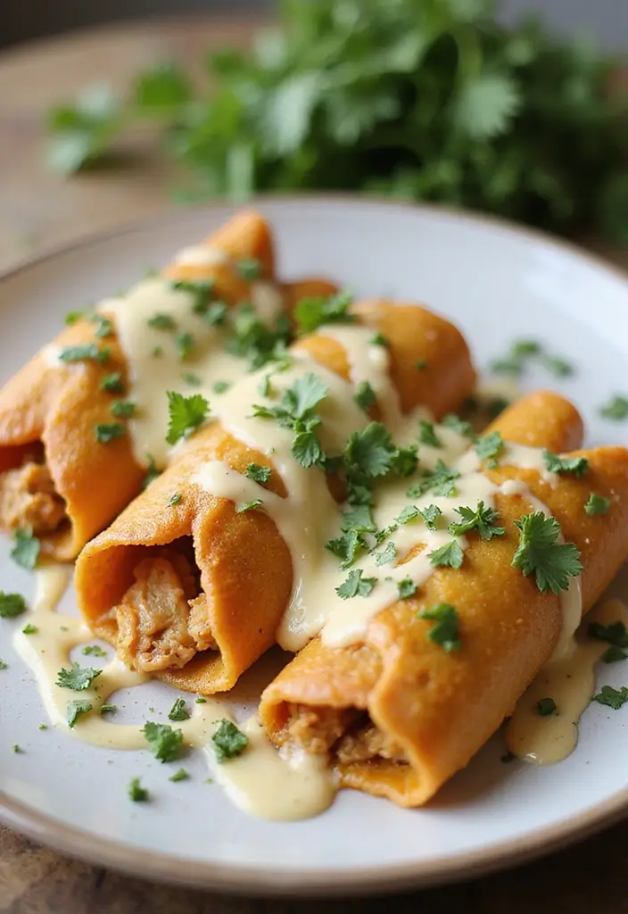 28 Chicken Enchiladas with White Sauce Recipes That Feel Creamy & Rich - 24. Fresh Herb Chicken Enchiladas