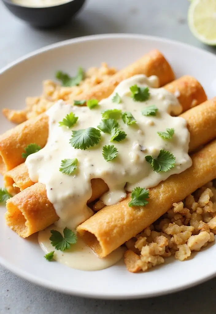 28 Chicken Enchiladas with White Sauce Recipes That Feel Creamy & Rich - 25. Chicken Enchiladas with Roasted Garlic Alfredo Sauce