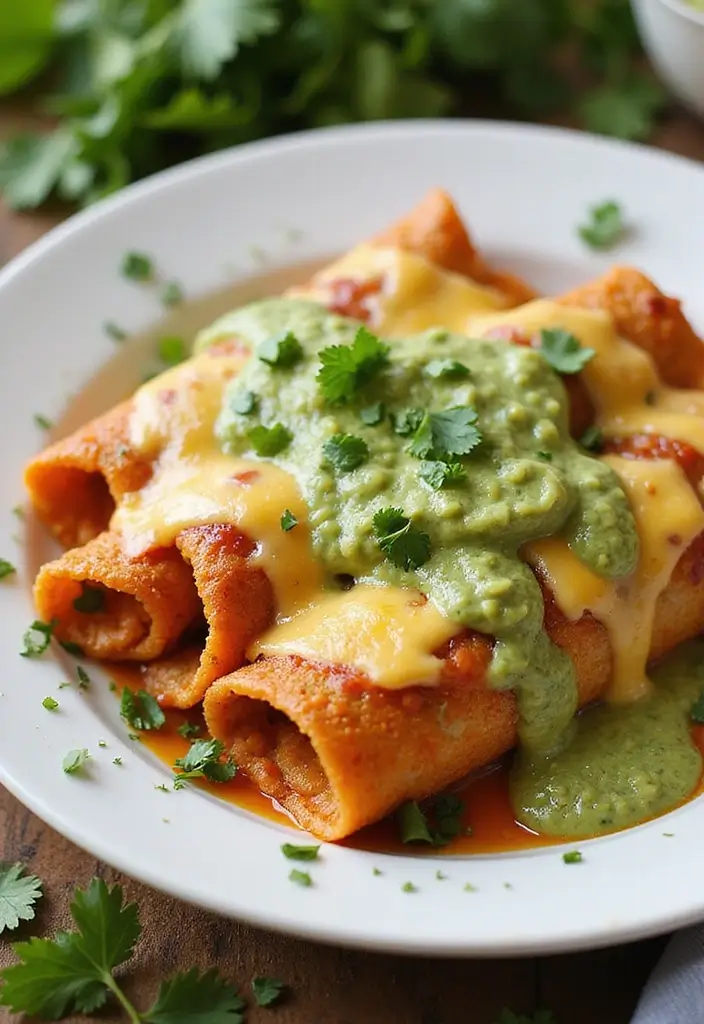28 Chicken Enchiladas with White Sauce Recipes That Feel Creamy & Rich - 4. Chipotle Chicken Enchiladas with Creamy Salsa Verde