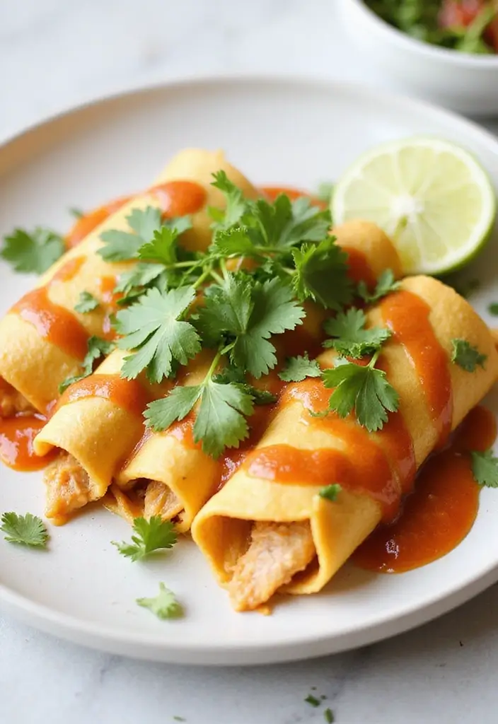 28 Chicken Enchiladas with White Sauce Recipes That Feel Creamy & Rich - 6. Cilantro Lime Chicken Enchiladas