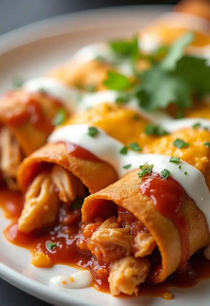 28 Chicken Enchiladas with White Sauce Recipes That Feel Creamy & Rich - 7. BBQ Chicken Enchiladas with Creamy Ranch Sauce